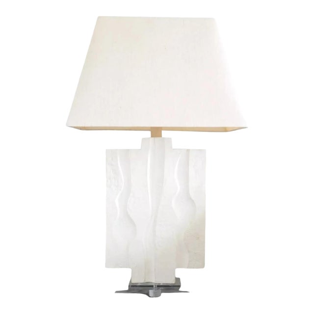 Plaster Carved Lamp by Casual Lamps of California For Sale
