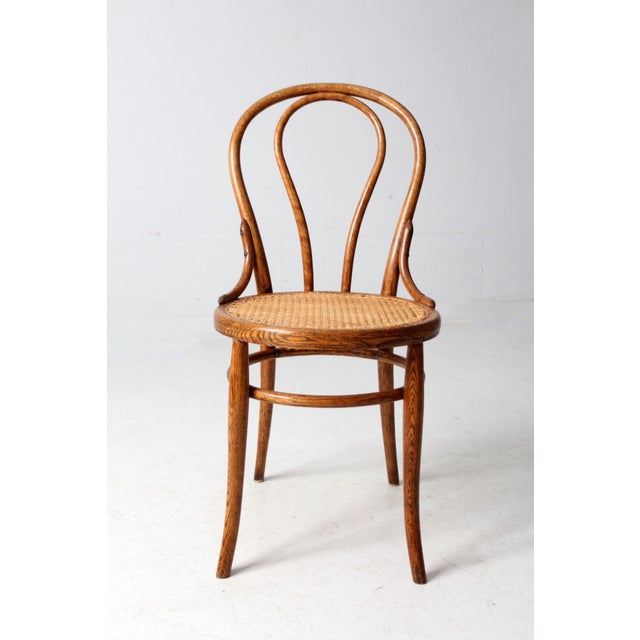 Mid-Century Modern Vintage Bentwood Cane Seat Chair For Sale - Image 3 of 10