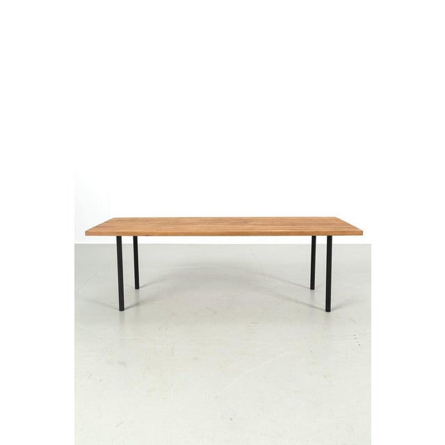 Black Vintage Slatted Wood Bench For Sale - Image 8 of 8