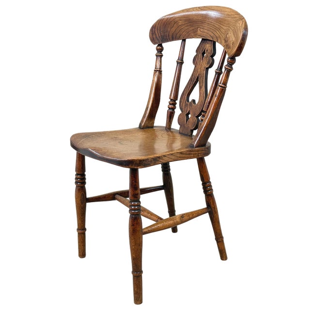 Mid-19th Century Farmhouse Kitchen Windsor Dining Chairs, 1860, Set of 6 For Sale - Image 3 of 16