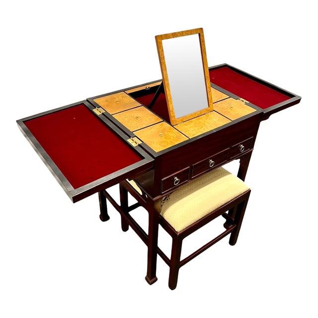 Stunning Vintage Chinese Chippendale Style Jewelry Chest / Vanity by Baker Furniture For Sale