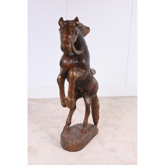 Italian Florentine Rearing Horse Statue, 1920s For Sale - Image 3 of 10