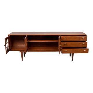 Mid-Century Younger Teak Cabinet With Open Gridwork Doors For Sale