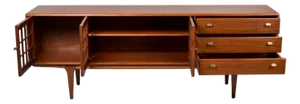 Mid-Century Younger Teak Cabinet With Open Gridwork Doors