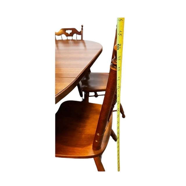 1950s Tell City Andover Maple Extension Dining Table Set 6 Chairs For Sale - Image 9 of 11