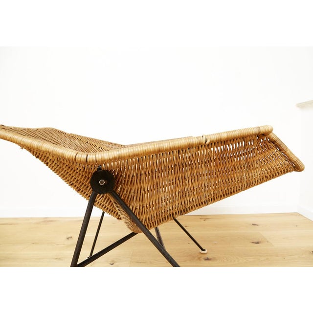 Wood Mid-Century Rattan Lounge Chair, 1960s For Sale - Image 7 of 15
