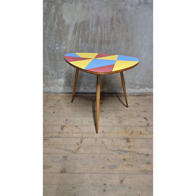 Wood Czechoslovak Brussels Style Oak and Colored Umakart Table, 1950s For Sale - Image 7 of 10