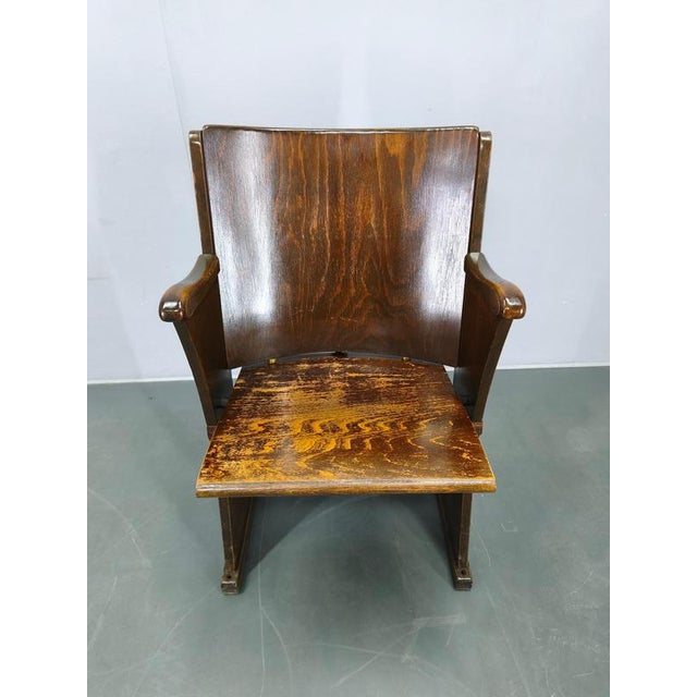 Gold Vintage Cinema Chair in Beech, 1950s For Sale - Image 8 of 13