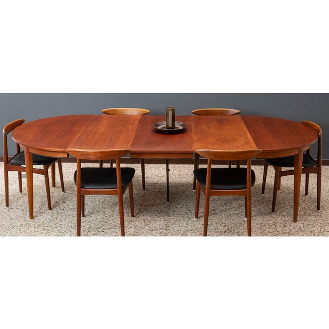 Wood Model 55 Round Extendable Dining Table from Omann Jun, Denmark, 1960s For Sale - Image 7 of 11
