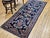 Antique Persian Lilian Runner Rug, Hand-Knotted Wool, Floral Design, Navy & Red, 3x7 For Sale In Chicago - Image 6 of 15
