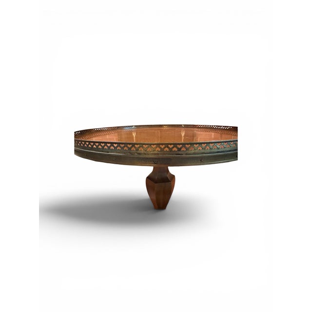 1970s 1970s Empire Style Guéridon Pedestal Table With Pierced Brass Gallery For Sale - Image 5 of 5