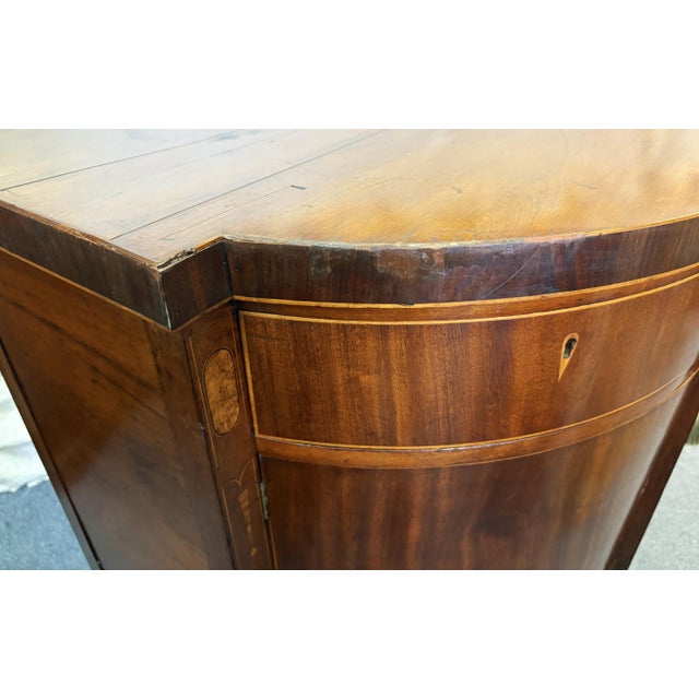 19th Century Sheraton Style Mahogany Bowfront Butler's Sideboard With Secretary Desk, Locks and Keys For Sale - Image 18 of 18