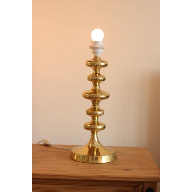 Swedish Brass Bobbin Table Lamp, Set of 2 For Sale - Image 6 of 18