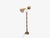 1950s Mid Century Modern, Double Light Floor Lamp, Wood, Brass, Fabric For Sale - Image 4 of 12