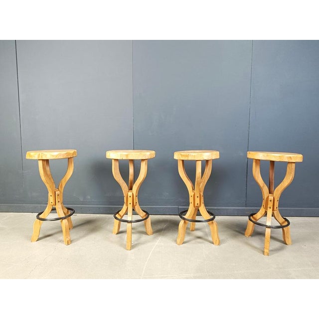 Mid-Century Brutalist Bar Stools, 1960s, Set of 4 For Sale - Image 13 of 16