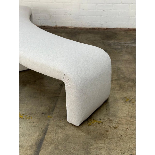 Textile Handcrafted Curved Waterfall Bench For Sale - Image 7 of 11