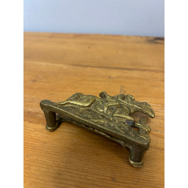 English Vintage English Brass Horse and Rider Hunt Letter Rack For Sale - Image 3 of 5