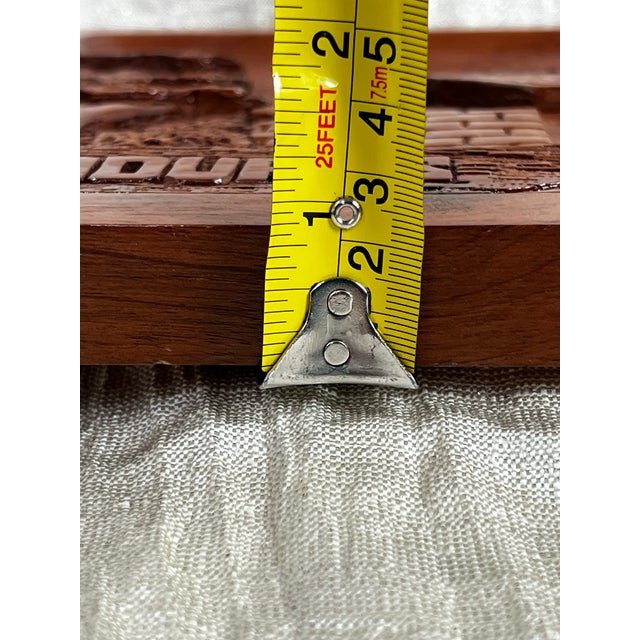 Vintage Honduran Hand-Carved Wood Village Relief Wall Sculpture Plaque Folk Art For Sale - Image 12 of 12