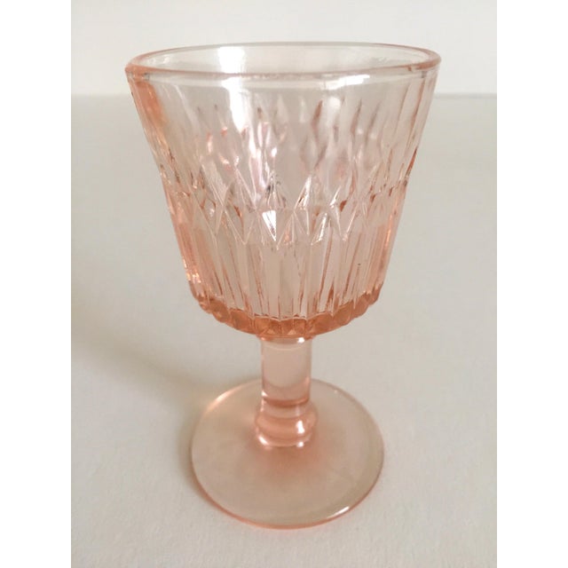 Vintage Blush Pink Wine Glasses Set of 6 Chairish
