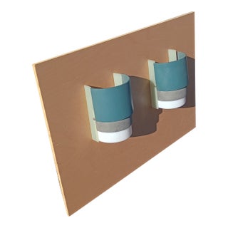 Custom Made a Pair of Color Wall Sconces. W For Sale