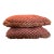 Pair of Oversized 24” Oxblood & Tan Diamond‑Lattice Jacquard Pillows With Luxe Multicolor Brush Fringe - Cottage Core - Club Room - French Country For Sale