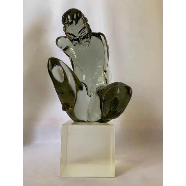Contemporary Nude Male 1980s Signed R. Anatra Glass Sculpture VII of 60 Murano Glass For Sale - Image 3 of 13