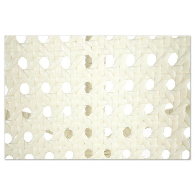 Emmanuelle White Woven Rattan Armchair For Sale - Image 6 of 7