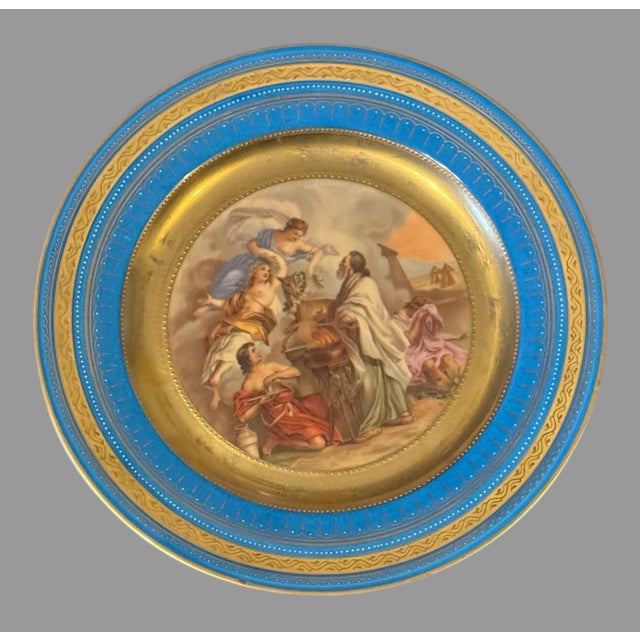 Antique Victorian Royal Vienna Porcelain Gilt Decorated Scenic Plate Diana For Sale - Image 4 of 6