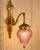 1980s French Louis XVI Gold Purple Crystal Wall Lamps Sconces-Pair For Sale - Image 4 of 14