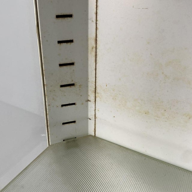 Mid-Century Italian White Metal and Glass Pharmacy Display Cabinet, 1950s For Sale - Image 16 of 18