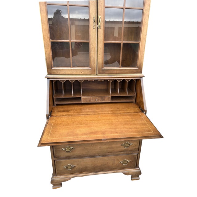 Brown Late 20th Century Jasper Cabinet Secretary Desk For Sale - Image 8 of 14