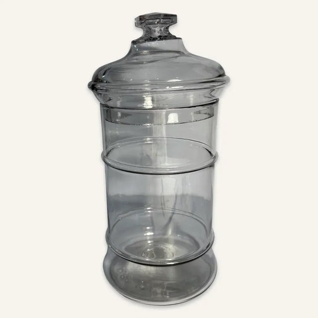 Glass Mid 19th Century Blow-Molded Pittsburgh Glass Lidded Jar For Sale - Image 7 of 7