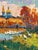 Orange Oil Painting Evening at the Church Pond Oksana Ivanyuk For Sale - Image 8 of 11