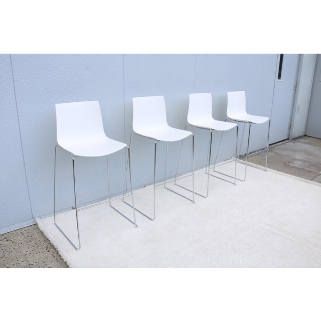 2010s Italian Lievore Altherr Molina for Arper Stackable Catifa Bar Stools, Set of 4 For Sale - Image 5 of 18