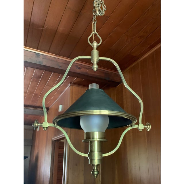 Solid Brass Train Station Pendant Lamp For Sale - Image 10 of 10