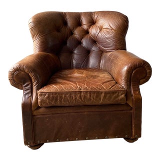 Restoration Hardware Leather Chair For Sale