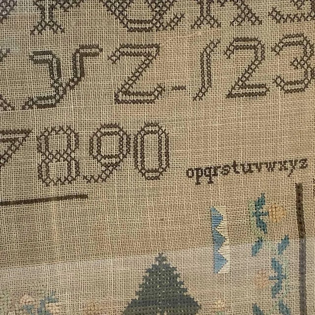 American Schoolgirl Silk Thread Needlework Sampler For Sale - Image 11 of 16