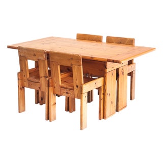 Vintage Dining Table and Chairs attributed to Silvio Coppola for Fratelli Montina, Italy, 1970s, Set of 5 For Sale