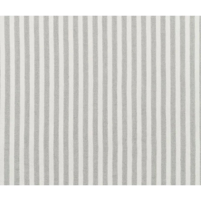 Sample - Schumacher Regatta Linen Stripe Sheer Fabric in Mineral For Sale