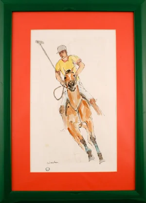 Polo Player Watercolor