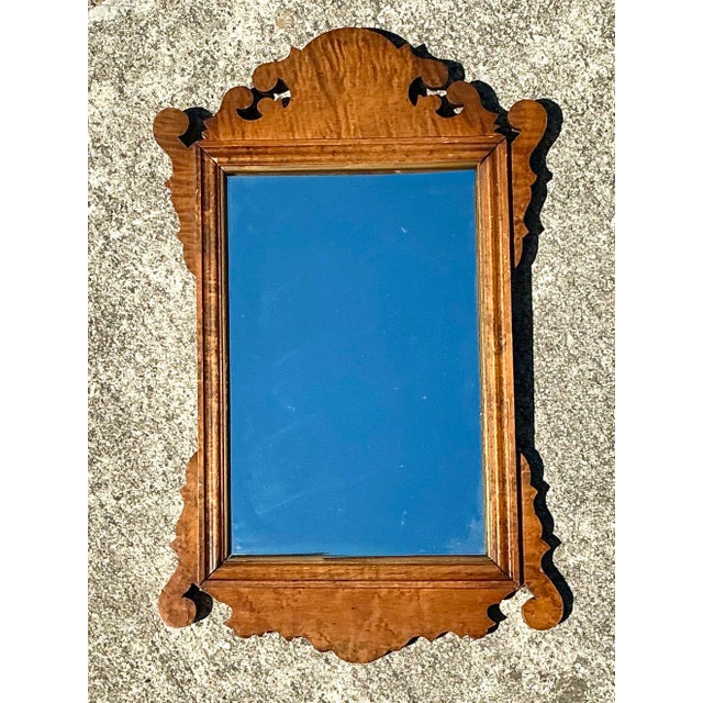Vintage Chippendale Burl Wood Mirror For Sale - Image 12 of 12