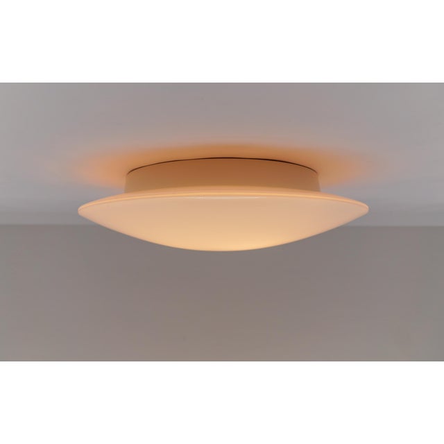 Large Opaline Glass Discus Ceiling Lamp by Limburg Bega, 1980s For Sale - Image 9 of 12