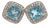 Late 20th Century Pair of Bochic "Capri" Vintage Diamond & Blue Topaz Italian Stud Earrings Set 18K Gold & Silver For Sale