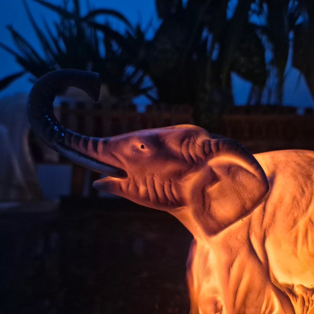 Mid-Century Porcelain Elephant Table Lamp, 1950s For Sale - Image 11 of 13