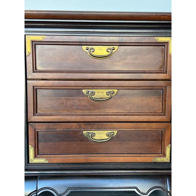 Wood Pair of Late 20th Century Asian Style 3-Drawers Nightstands For Sale - Image 7 of 8