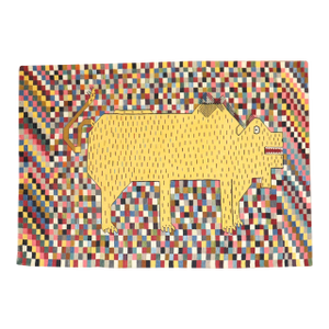 Late 20th Century Persian Rhinoceros Checkerboard Kilim