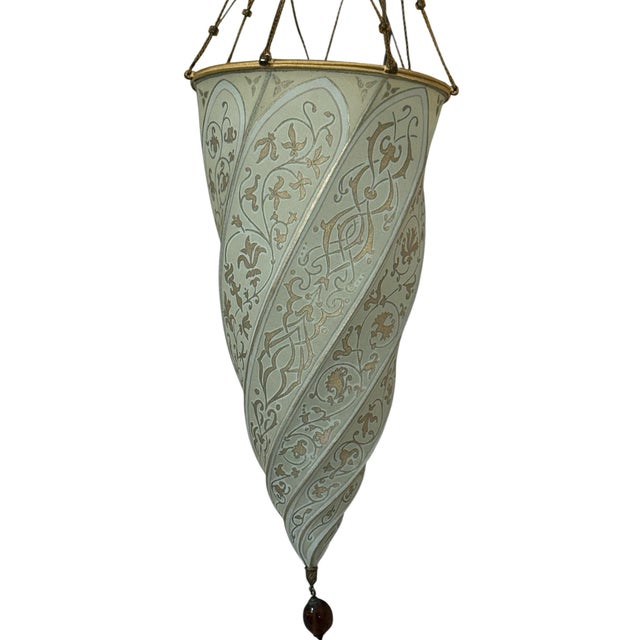 Renaissance Fortuny Silk Cesendello Ceiling or Wall Light For Sale - Image 3 of 10