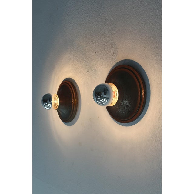Mid-Century Modern Italian Turned Bronze Wall Lamps, 1960s, Set of 2 For Sale - Image 6 of 18