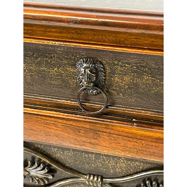 Theodore Alexander Attributed Regency Revival Leather-Top Sideboard With Gallery For Sale - Image 14 of 17