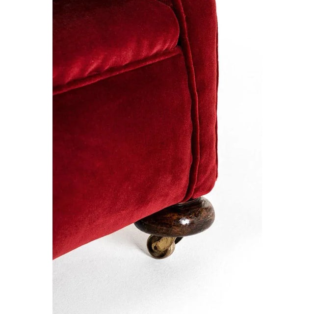 Victorian Red Velvet Armchair For Sale - Image 11 of 13